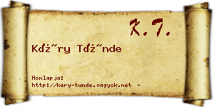 Kéry Tünde névjegykártya